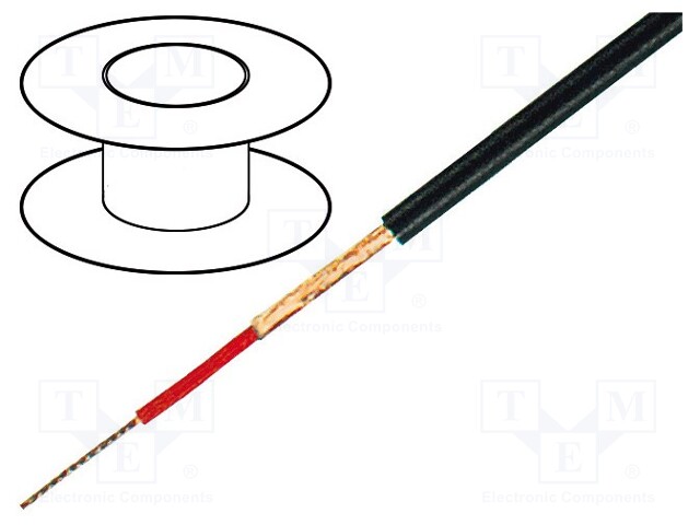 Wire: microphone cable; 1x0,25mm2; black; OFC; PVC; -15÷70°C; Ø3mm