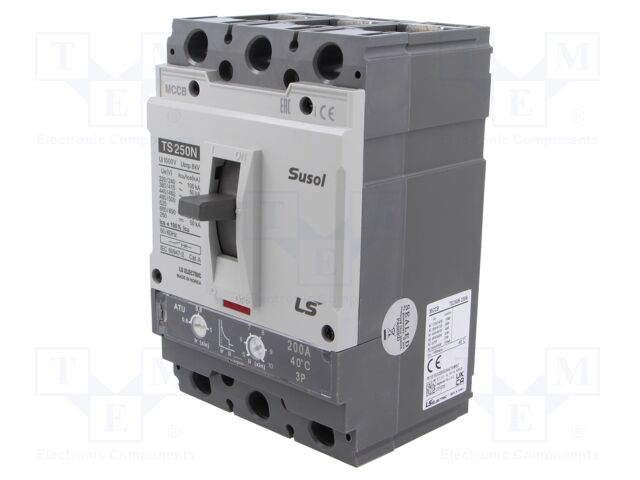 Power breaker; Poles: 3; DIN,on panel; Inom: 200A; SUSOL TS; IP20