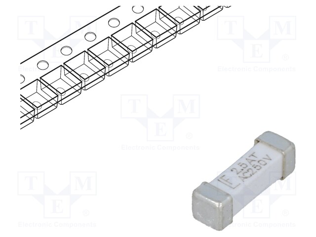 Fuse: fuse; time-lag; 2.5A; 250VAC; SMD; ceramic; 10,1x3,1x3,25mm