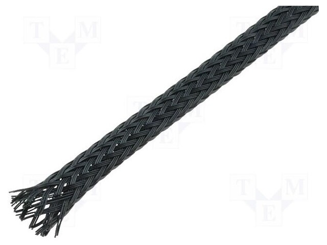 Polyester conduit; Braid diameter: 4÷11,nom.6mm; Len: 100m; black