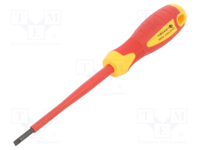 Screwdriver; insulated; slot; SL 4mm; 100mm; 1kVAC; tool steel