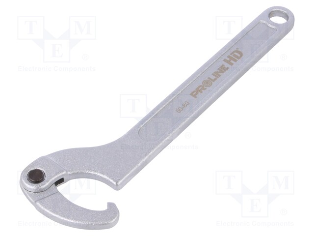 Key; hook; Chrom-vanadium steel; L: 280mm; Grip capac: 50÷80mm