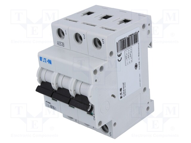 Circuit breaker; 400VAC; Inom: 16A; Poles: 3; DIN; Charact: B; 6kA