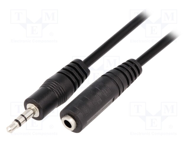 Cable; Jack 3.5mm socket,Jack 3.5mm plug; 1.5m; black