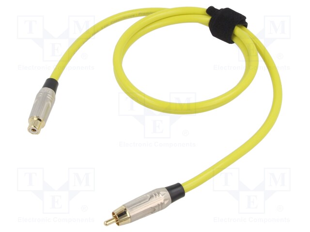 Cable; RCA socket,RCA plug; 1m; Plating: gold-plated; yellow