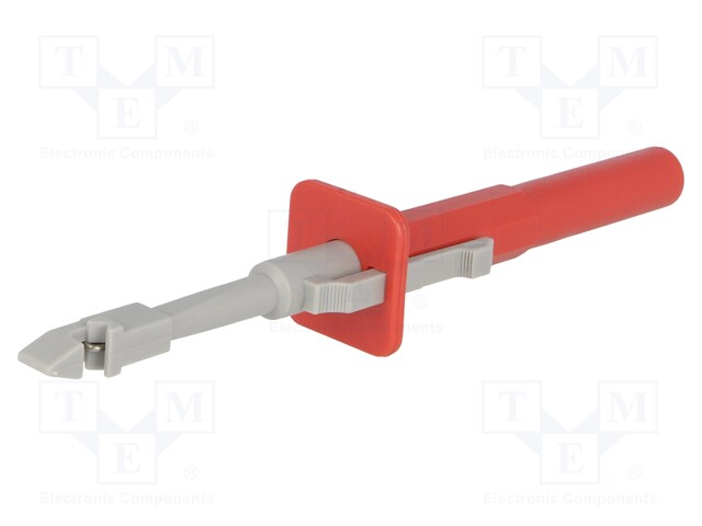 Clip-on probe; with puncturing point; 10A; red; 4mm; Ø: 4mm