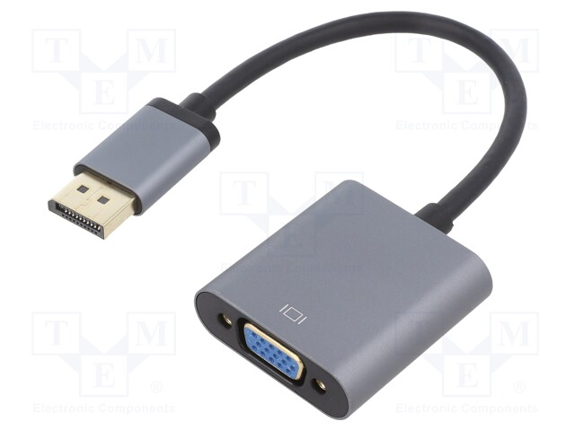 Adapter; DisplayPort 1.1; 0.15m; Colour: grey; Features: Full HD