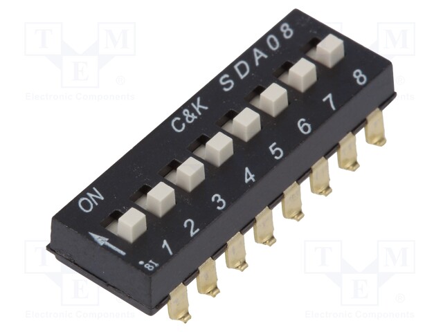 Switch: DIP-SWITCH; Poles number: 8; ON-OFF; 0.025A/24VDC; Pos: 8