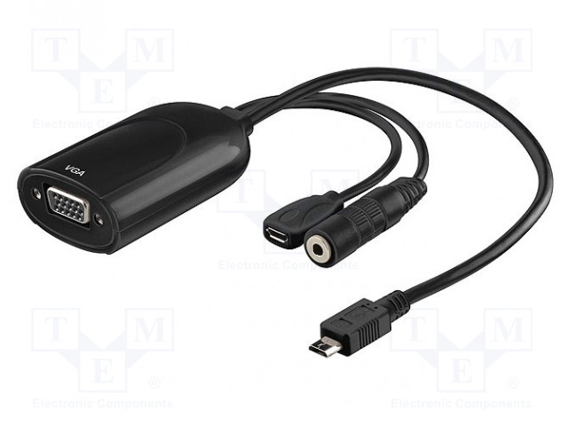 Adapter MHL; USB 2.0; 0.2m; black