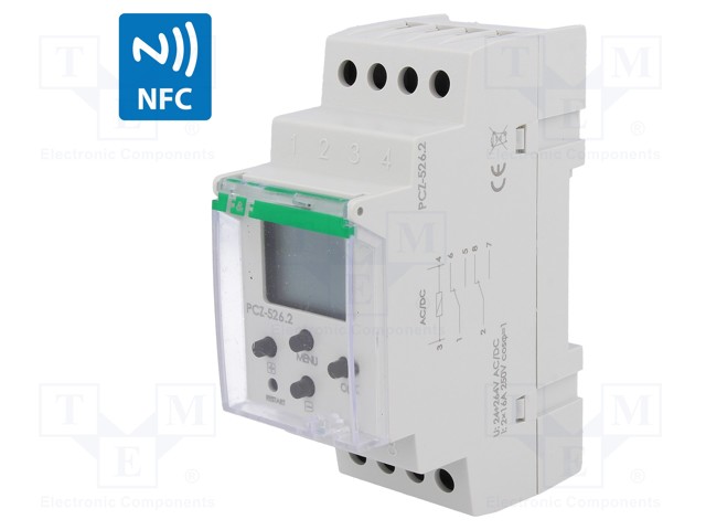 Programmable time switch; Range: 1 year; DPDT; 24÷264VAC; DIN