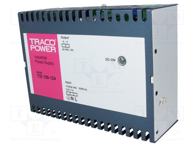 Power supply: switched-mode; for DIN rail; 150W; 24VDC; 6A; IP20