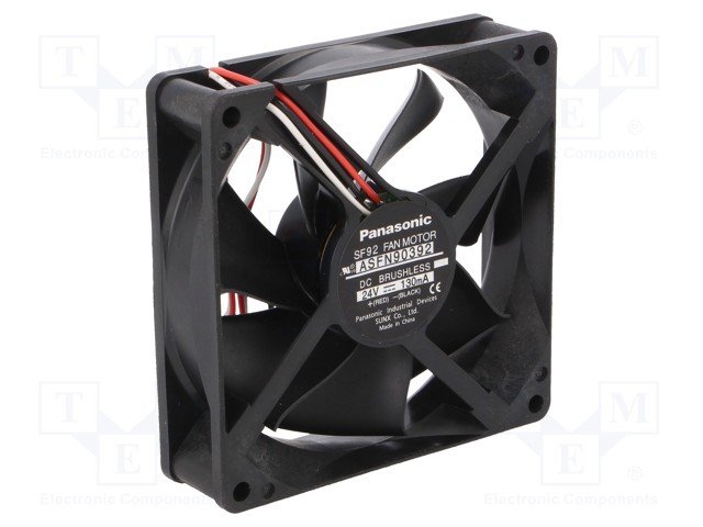 Fan: DC; axial; 24VDC; 92x92x25mm; 82.8m3/h; 32dBA; ball bearing