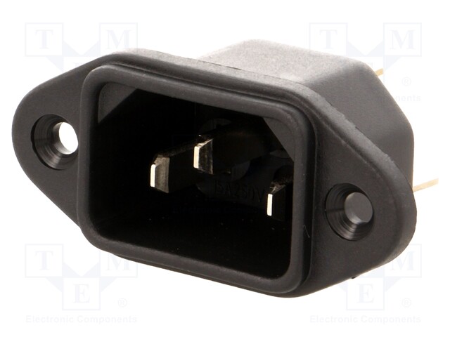 Connector: AC supply; socket; male; 10A; 250VAC; IEC 60320; C14 (E)