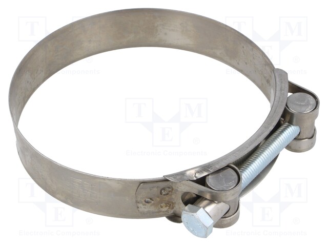 T-bolt clamp; W: 24mm; Clamping: 104÷112mm; chrome steel AISI 430