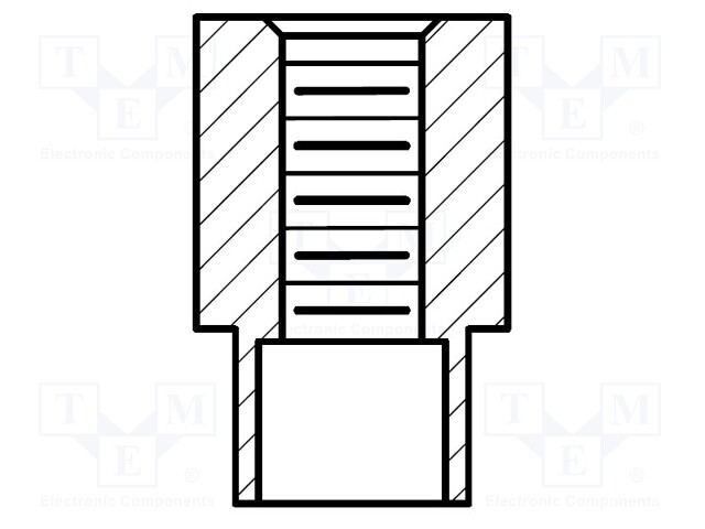 Screwed spacer sleeve; Int.thread: UNC6-32; cylindrical; brass