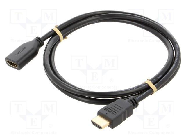 Cable; HDCP 2.2,HDMI 2.0; HDMI socket,HDMI plug; 1.5m; black