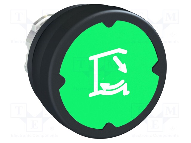 Switch: push-button; Stabl.pos: 1; 22mm; green; Illumin: none; IP66