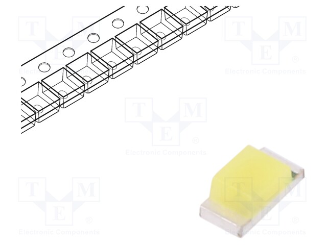 LED; SMD; 0603; white cold; 80÷200mcd; 140°; 5mA; 2.7÷3.4V