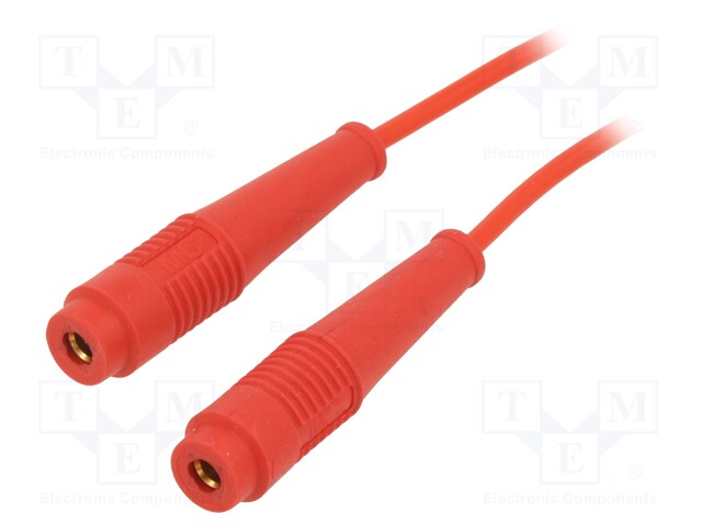 Test lead; 60VDC; 30VAC; 19A; banana socket 4mm,both sides; red