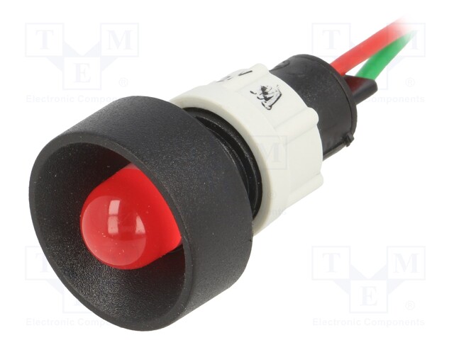 Indicator: LED; recessed; 24VDC; 24VAC; Cutout: Ø13mm; IP40; plastic