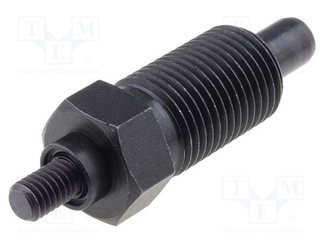 Indexing plungers; Thread: M16; Plating: black finish; Mat: steel