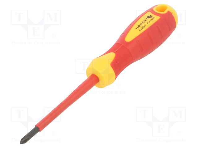 Screwdriver; insulated; Phillips; PH1; 80mm; 1kVAC; tool steel