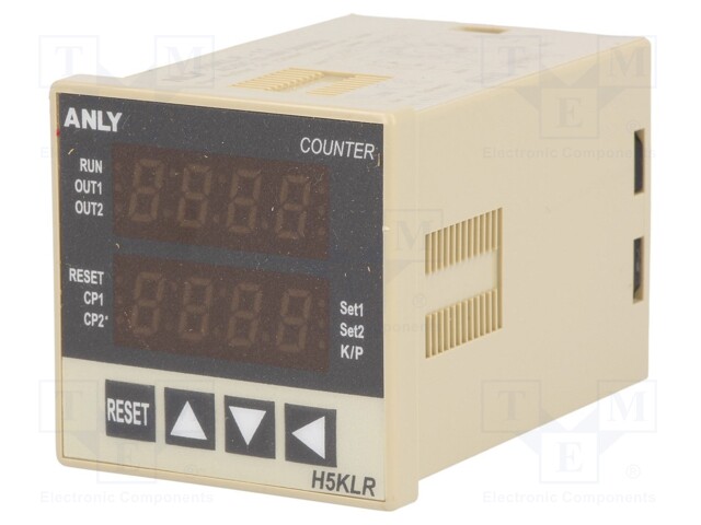 Counter: electronical; 2x LED; pulses; 9999; DPDT; IN 1: NPN,PNP