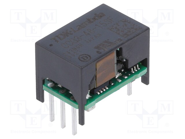 Converter: DC/DC; 3W; Uin: 18÷76V; Uout: 15VDC; Iout: 200mA; 3g; THT