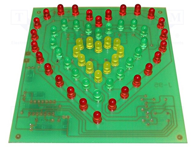 Circuit; flashing heart; visual effects; No.of diodes: 58