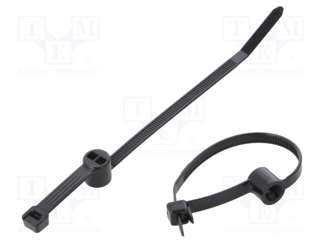 Cable tie; with fixing lugs; L: 146mm; W: 4.8mm; polyamide; 222N