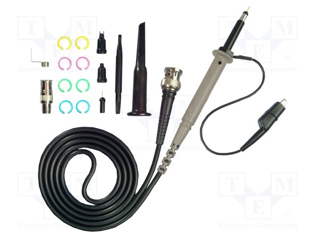 Probe: for oscilloscope; Band: ≤250MHz (10: 1),≤25MHz (1: 1); 1.2m