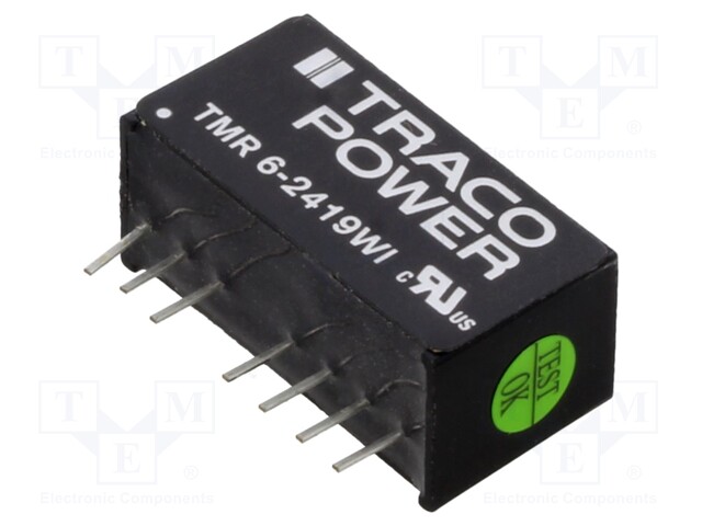 Converter: DC/DC; 6W; Uin: 9÷36V; 9VDC; Iout: 666mA; SIP8; 4.8g; OUT: 1