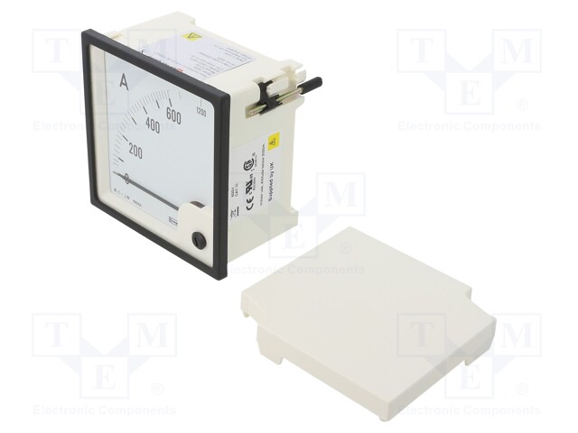 Meter: panel; analogue; 0/600÷1200A; True RMS; Iin: 0-5/10A; IP52