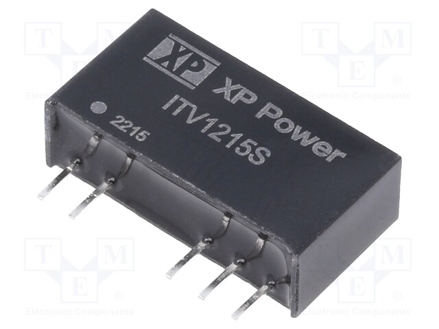 Isolated Board Mount DC/DC Converter, ITE, 2 Output, 1 W, 15 V, 33.3 mA, -15 V