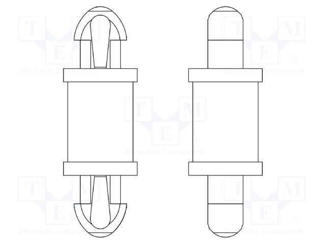 PCB distance; polyamide 66; L: 6.4mm; latch/latch; Colour: black