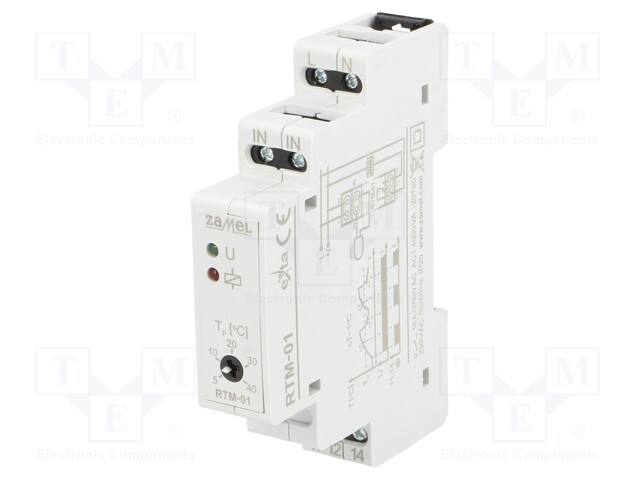 Module: regulator; NTC; temperature; Out: SPDT,relay; DIN; 5÷40°C