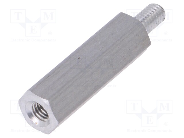 Screwed spacer sleeve; Int.thread: M3; 20mm; Ext.thread: M3