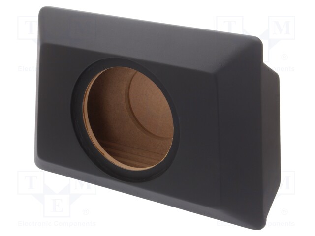Car loudspeaker enclosure; MDF; black; leather; 8l; 200mm; 217mm