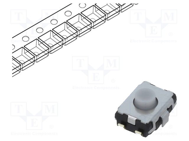 Microswitch TACT; SPST; Pos: 2; 0.02A/15VDC; SMT; none; 2.5mm; grey