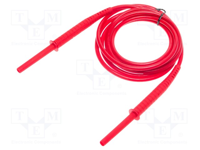 Test lead; banana plug-banana plug; insulated; Urated: 11kV; red