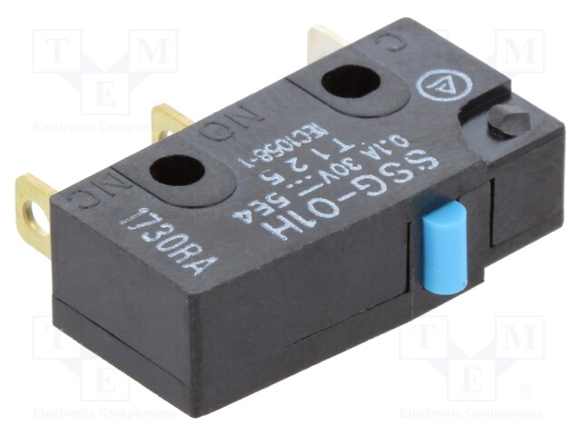 Microswitch SNAP ACTION; without lever; SPDT; 0.1A/125VAC; Pos: 2