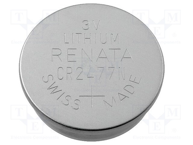 Battery: lithium; 3V; CR2477N,coin; Ø24.5x7.7mm; 950mAh