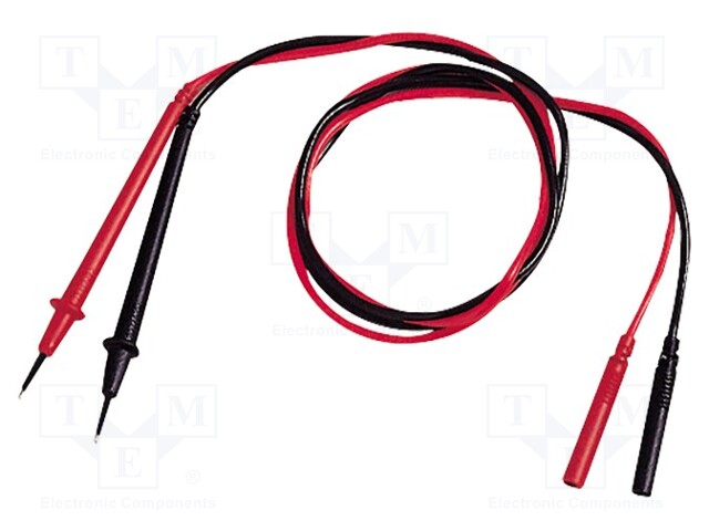 Set of test leads; Len: 1m; probe tip,banana plug; red and black