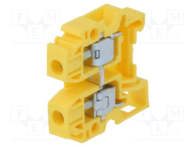 Splice terminal: rail; 0.5÷6mm2; ways: 1; terminals: 2; yellow; TS35