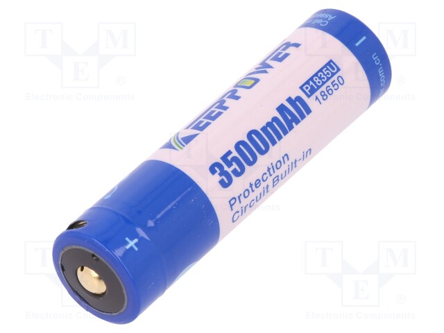 Re-battery: Li-Ion; 18650,MR18650; 3.7V; 3500mAh; Ø18.6x70.3mm; 5A