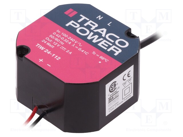 Power supply: switched-mode; volatage source; 24W; Ø56x32mm; 2A