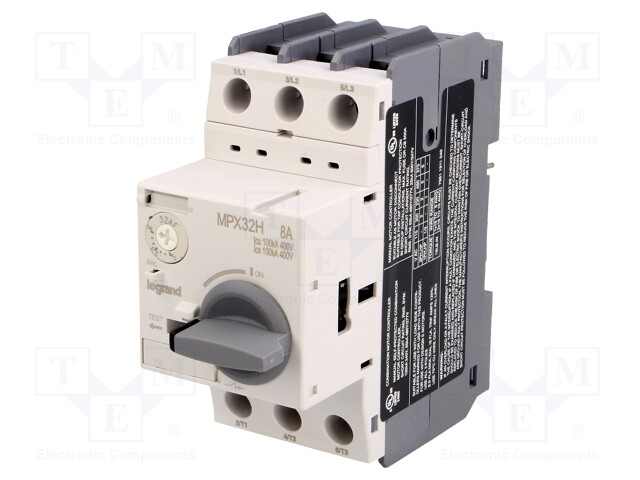 Motor breaker; 3kW; 230÷690VAC; DIN; Overcurrent release: 5÷8A