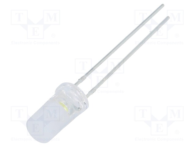 LED; 5mm; white cold; 1120÷1560mcd; 120°; Front: flat; Pitch: 2.54mm