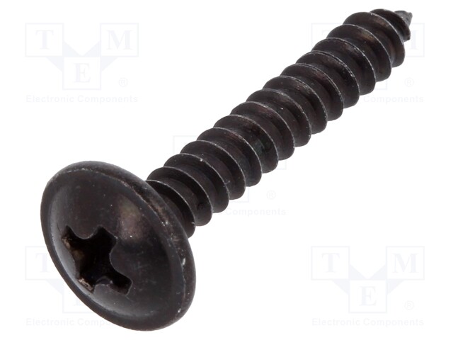 Screw; 100pcs; 22mm; steel; black; Thread: 3,5; 3,5x22