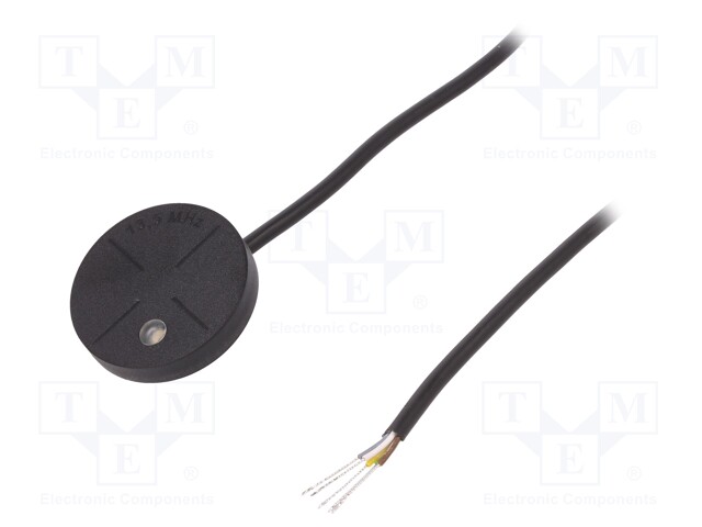 RFID reader; 35.8x6mm; 1-wire; 12V; f: 13,56MHz; Range: 40mm; 60mA